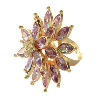 Classy Triple layered Wine Colour Cocktail Ring For Women 1