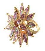 Classy Triple layered Wine Colour Cocktail Ring For Women