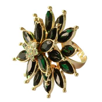 Eye-Catching Triple layered Black Cocktail Ring For Women 1