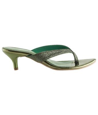 green SHOES KITTEN HEELS MULES 2