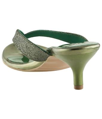 green SHOES KITTEN HEELS MULES 3