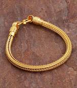 Braided Design Gold Plated Bracelet For Men