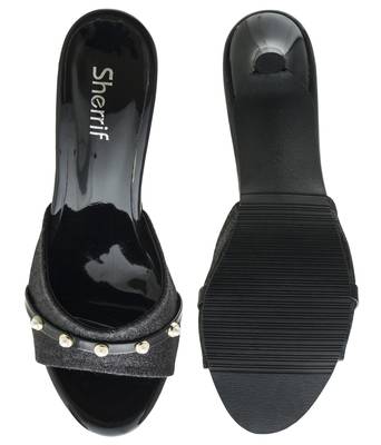 black SHOES KITTEN HEELS MULES 4