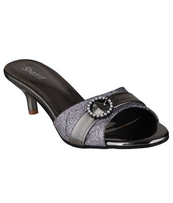 grey SHOES KITTEN HEELS MULES 1