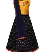Girl'S   Blue Slik Lehenga Choli And Dupatta Set