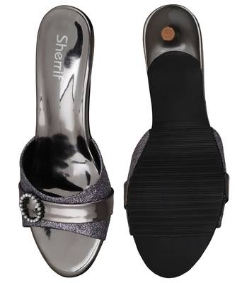 grey SHOES KITTEN HEELS MULES 4