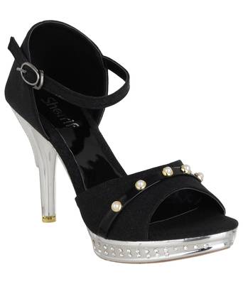 black SHOES STILETTO HEELS SANDALS 1