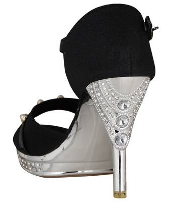 black SHOES STILETTO HEELS SANDALS 3