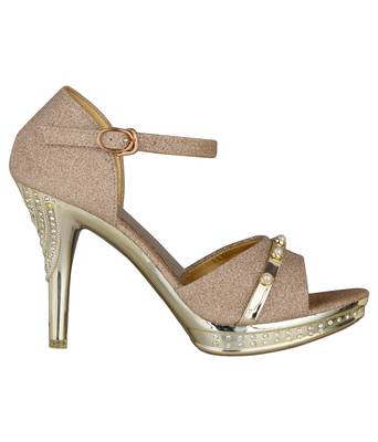 gold SHOES STILETTO HEELS SANDALS 2