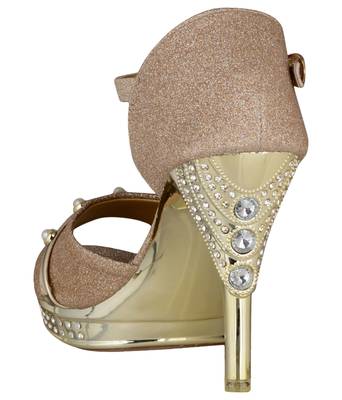 gold SHOES STILETTO HEELS SANDALS 3