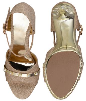 gold SHOES STILETTO HEELS SANDALS 4