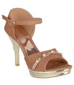 brown SHOES STILETTO HEELS SANDALS