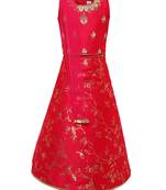 Girl'S   Rani Slik Lehenga Choli And Dupatta Set