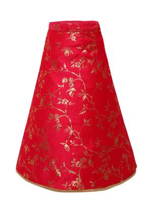 Girl'S   Rani Slik Lehenga Choli And Dupatta Set 4