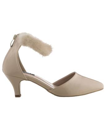 beige SHOES KITTEN HEELS SANDALS 2