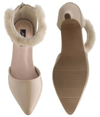 beige SHOES KITTEN HEELS SANDALS 4