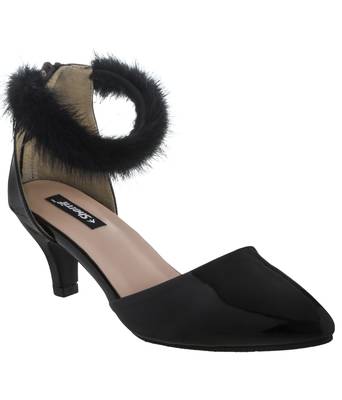 black SHOES KITTEN HEELS SANDALS 1