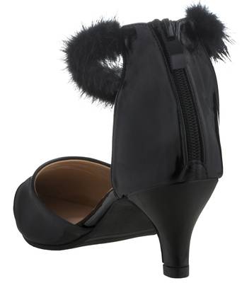 black SHOES KITTEN HEELS SANDALS 3