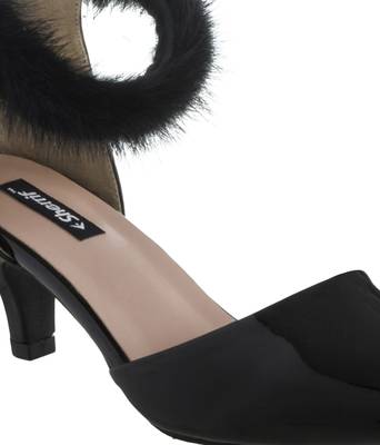black SHOES KITTEN HEELS SANDALS 5