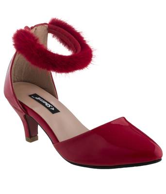 red SHOES KITTEN HEELS SANDALS 1
