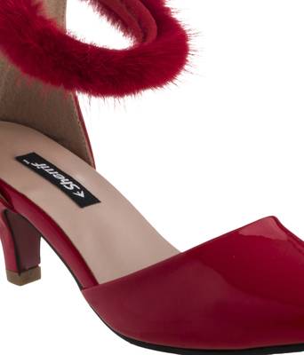 red SHOES KITTEN HEELS SANDALS 5