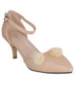 beige SHOES KITTEN HEELS SANDALS