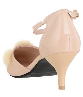 beige SHOES KITTEN HEELS SANDALS 3