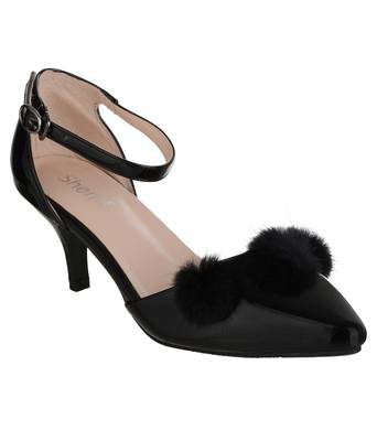 black SHOES KITTEN HEELS SANDALS 1