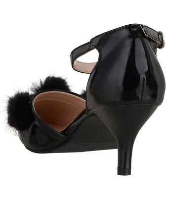 black SHOES KITTEN HEELS SANDALS 3
