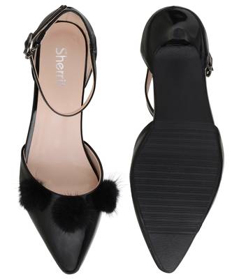 black SHOES KITTEN HEELS SANDALS 4