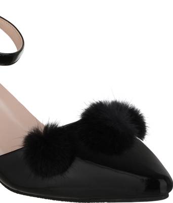 black SHOES KITTEN HEELS SANDALS 5