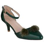 green SHOES KITTEN HEELS SANDALS