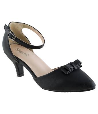 black SHOES KITTEN HEELS SANDALS 1