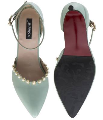 green SHOES STILETTO HEELS SANDALS 4