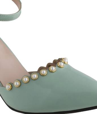 green SHOES STILETTO HEELS SANDALS 5