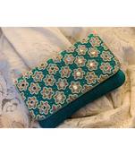 Green Brocade Designer Mirror Clutch