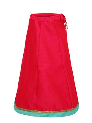 Girl'S   Pink Slik Lehenga Choli And Dupatta Set 3