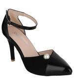 black SHOES STILETTO HEELS SANDALS