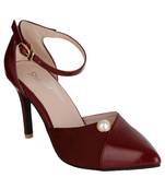 maroon SHOES STILETTO HEELS SANDALS