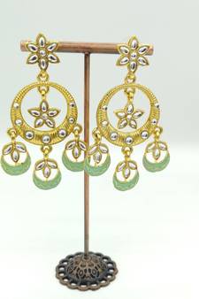 Gold Plated Green Chandbali