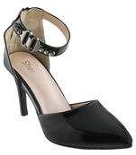 black SHOES STILETTO HEELS SANDALS