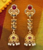 Maroon jhumkas