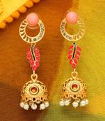 Pink jhumkas