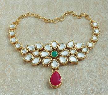 Lalso Designer Multi-colour Antique Gold Plated Kundan 1pc Bajuband Armlet Jewelry Wedding Festival - LKBB01_MG 1