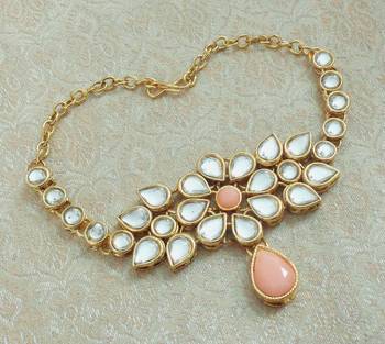 Lalso Designer Pitch Antique Gold Plated Kundan 1pc Bajuband Armlet Jewelry Wedding Festival - LKBB01_PH 2