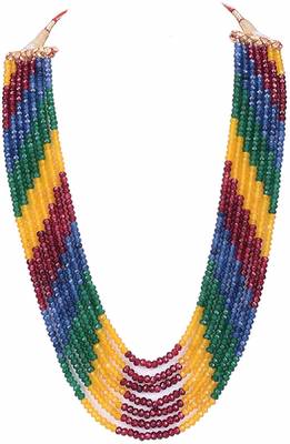 Designer Multicolor Onyx Semi Precious Beads Necklace Sets 1