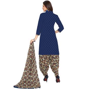 Navy-blue printed cotton salwar 2
