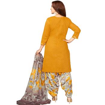 Yellow printed cotton salwar 2