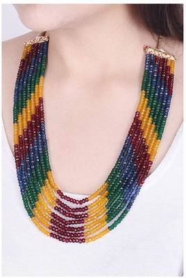 Designer Multicolor Onyx Semi Precious Beads Necklace Sets 2