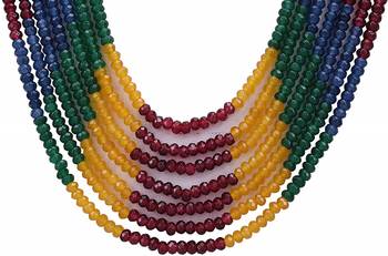 Designer Multicolor Onyx Semi Precious Beads Necklace Sets 3